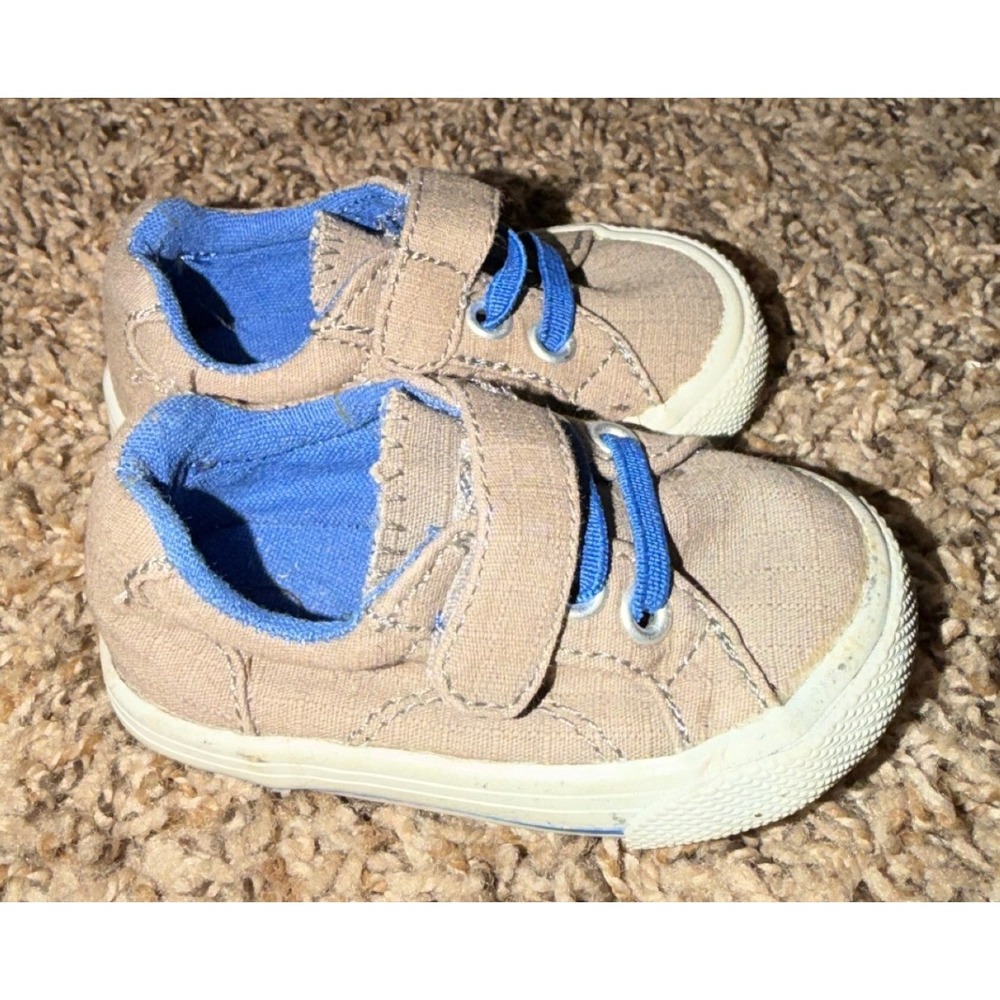 Oshkosh-Genuine Kids-Brown & Blue Canvas Sneakers Size 2
